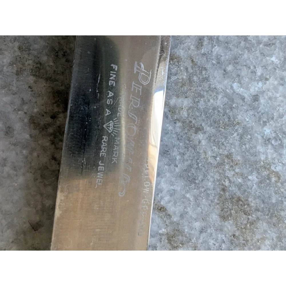 Vintage Hollow Ground PERSONNA Carving Knife W/ Inlaid‎ Wood Handle 12